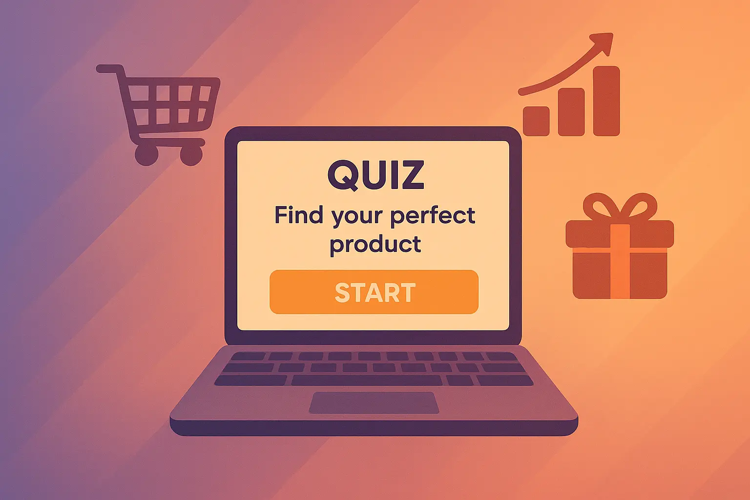 Interactive quiz interface showing conversion rate improvements in Shopify stores