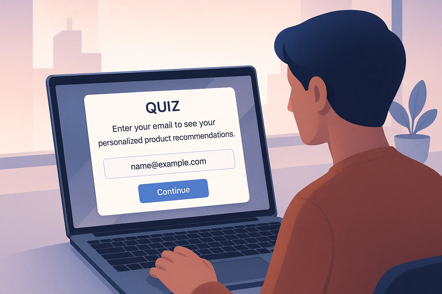 Stylish quiz interface designed for capturing email signups naturally